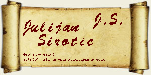 Julijan Sirotić vizit kartica